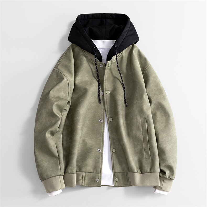 痞帅美式短款机车服潮牌工装假两件皮衣夹克外套157-1-J196-特P85,男装夹克,电商A157-1