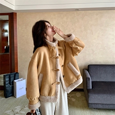 软糯奶呼呼加厚保暖皮毛一体外套2601P195K298，女装皮草，2C029