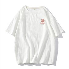 YT26237-P30亚短袖t恤男大码五分袖男宽松七分袖港风模特，男装T恤，电商A040