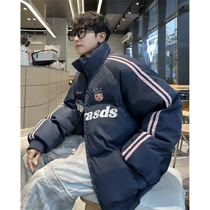 F585P103美式复古撞色棉服2024新款加厚保暖棉袄冬季图片