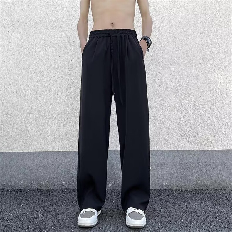 休闲西裤男韩版潮流褶皱个性帅气2023夏季新款ins长裤K4162-P36,男装西裤,星座412-3