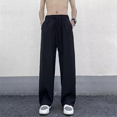 休闲西裤男韩版潮流褶皱个性帅气2023夏季新款ins长裤K4162-P36，男装西裤，星座412-3