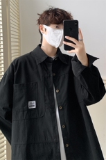 CS4005-P60秋季日系工装长袖衬衫纯棉男士大码宽松版外套M-5XL，男装衬衫，电商B280-1（原A049）
