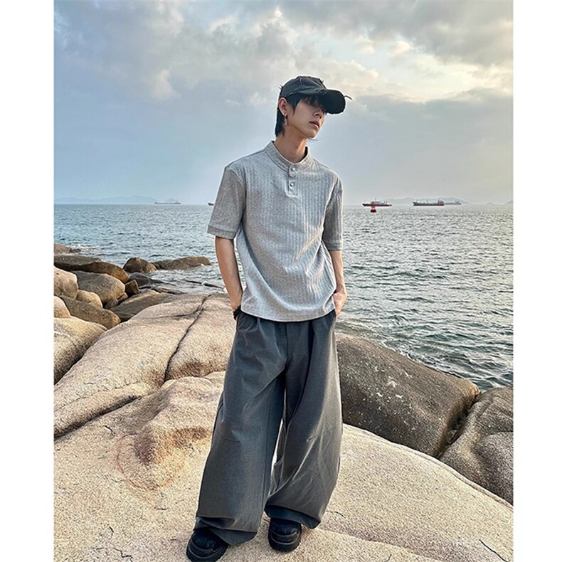 夏季爆火短袖t恤男宽松五分袖2025年红潮流ins简约时尚上衣,男装T恤,星座1210-1