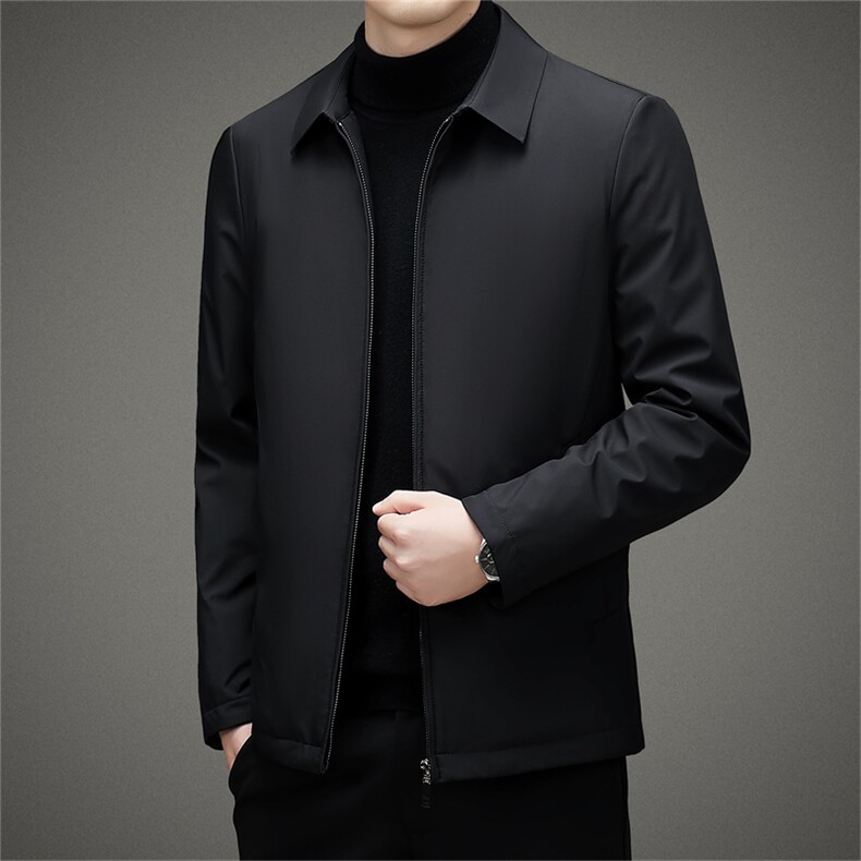2023冬季新款羽绒服内胆男士翻领夹克上衣保暖外套中年男装加厚,男装夹克,电商B212（原钱塘6029）