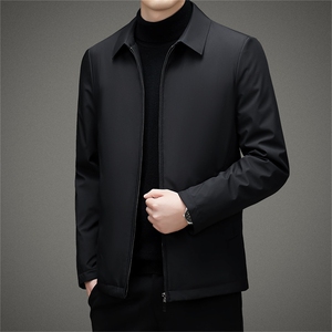 2023冬季新款羽绒服内胆男士翻领夹克上衣保暖外套中年男装加厚图片