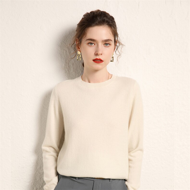 小baby山衫秋冬新款圆领套头宽松显瘦内搭长袖毛衣针织打底衫，女装羊毛衫，绒源之鑫