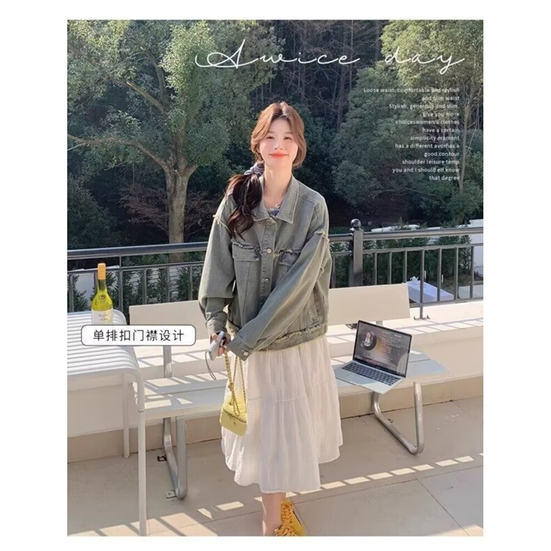 高级感水洗浅蓝牛仔外套女2025春季新款韩版休闲宽松显瘦夹克上衣,男装针织衫/毛衣,星座506A