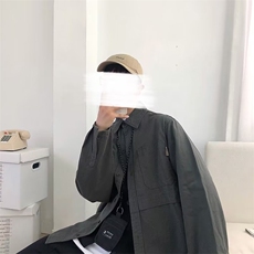 C232-P36纯色衬衫男长袖高级感潮牌防晒衬衣日系简约帅气，男装衬衫，电商B323A