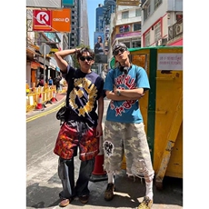 美式割破毛边迷彩七分裤男女宽松潮牌阔腿直筒短裤WA3399-P50，男装牛仔裤，星座1008