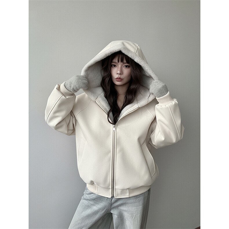 现货高品质美式高街冬季重磅座山雕大毛毛领pu皮棉衣男女加厚外套，男装皮衣，电商A486-1