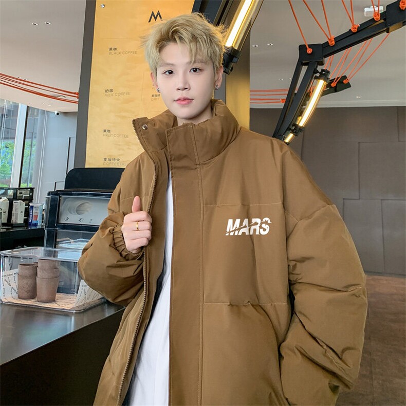 ！2025秋冬新款男士立领棉衣百搭字母棉服外套MY308特P55图片