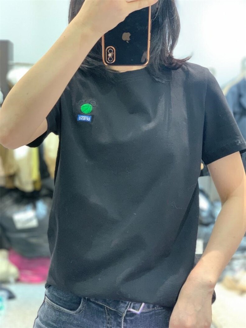 新款春装短袖T恤欧款内搭宽松打底,女装T恤,L·H·X