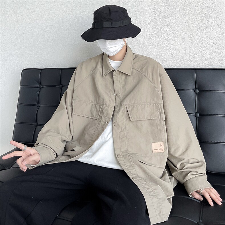 工装长袖衬衫男女潮牌宽松BF风休闲情侣外套CS0668-P68,男装衬衫,星座308B-2