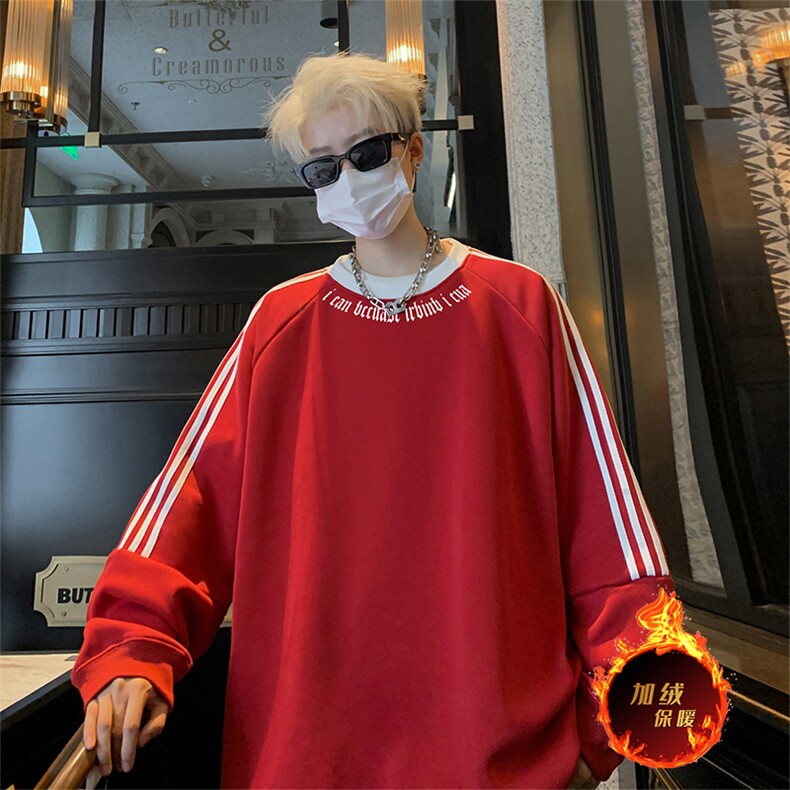 抖音得物供货提供视频秋冬重磅美式宽松织带圆领卫衣0330,男装卫衣,电商A486