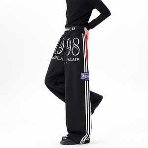 【现货】XZ1218 BKW33 特价P51美式撞色条纹双腰头抽绳卫裤休闲裤图片
