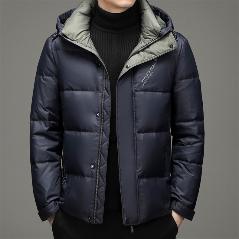 2023冬季中年羽绒服休闲连帽中年男短款冬爸爸装外套YL21911-P300,男装羽绒服,电商B212（原钱塘6029）