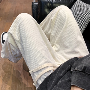 8XL-M特大码秋季新款垂感休闲裤男宽松直筒裤男裤拖地裤K943P40图片