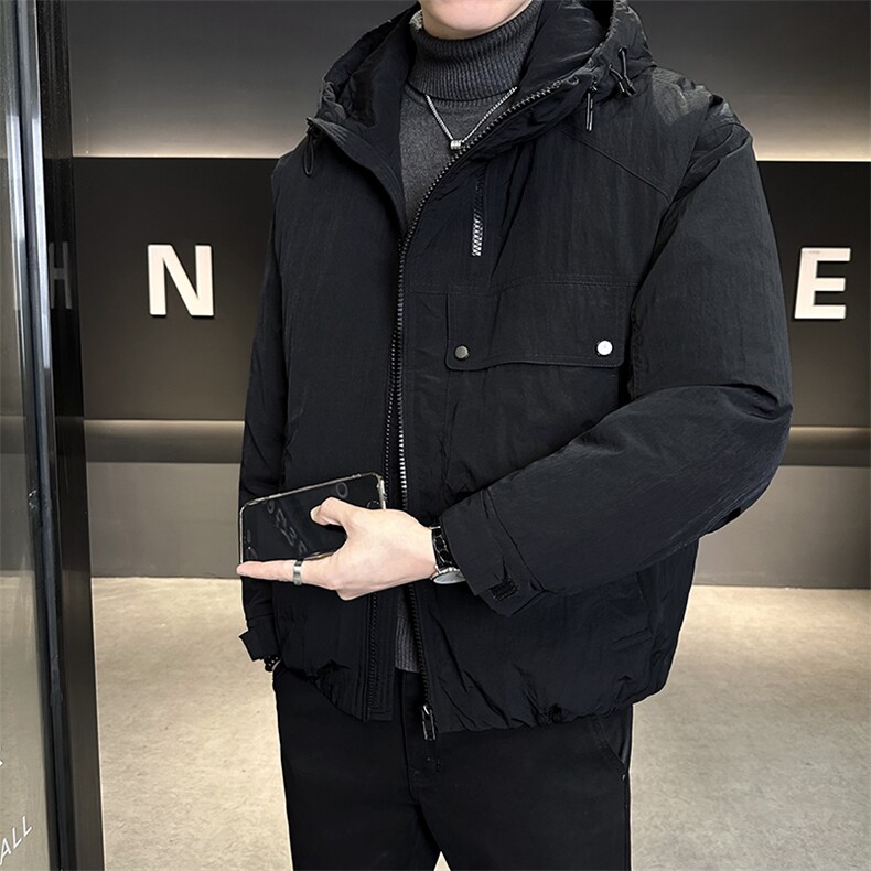 90%标白鸭绒2025冬季连帽加厚休闲保暖羽绒服外套9510-P290,男装羽绒服,电商A413