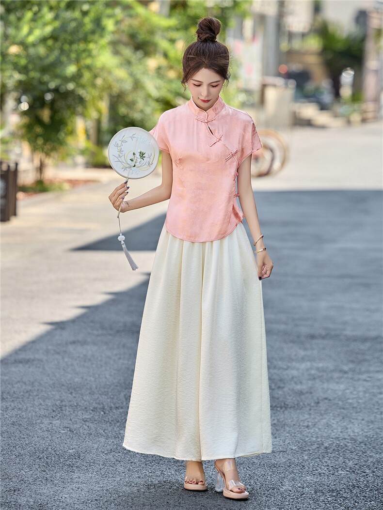 中式国风裙裤套装女2025夏季新款气质高端显瘦旗袍巨好看两件套潮,女装套装/套裙,艾仟回(原伊仟回)