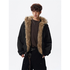 8XL-M复古双面加厚毛绒皮草短款工装派克服外套MY1707P158控188，男装工装外套，电商D206-1