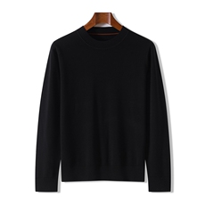 2025舒适简约百搭时尚加厚男款中领长袖，男装针织衫/毛衣，昭美羊绒