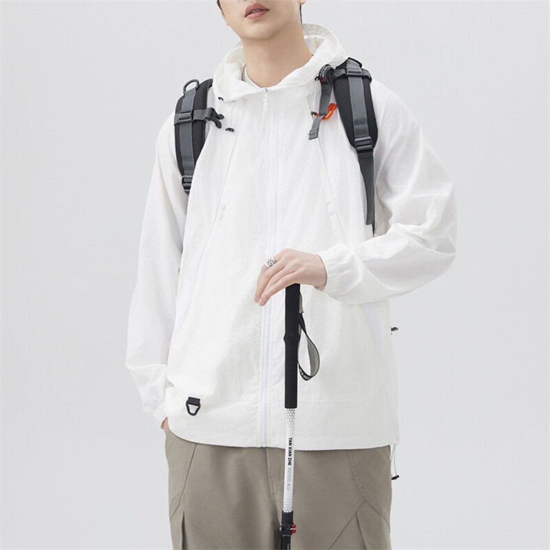 夏季中性风高品质50D尼龙皱时尚纯色防晒衣DSA157B-F7732-P55,男装防晒衣,电商A157B