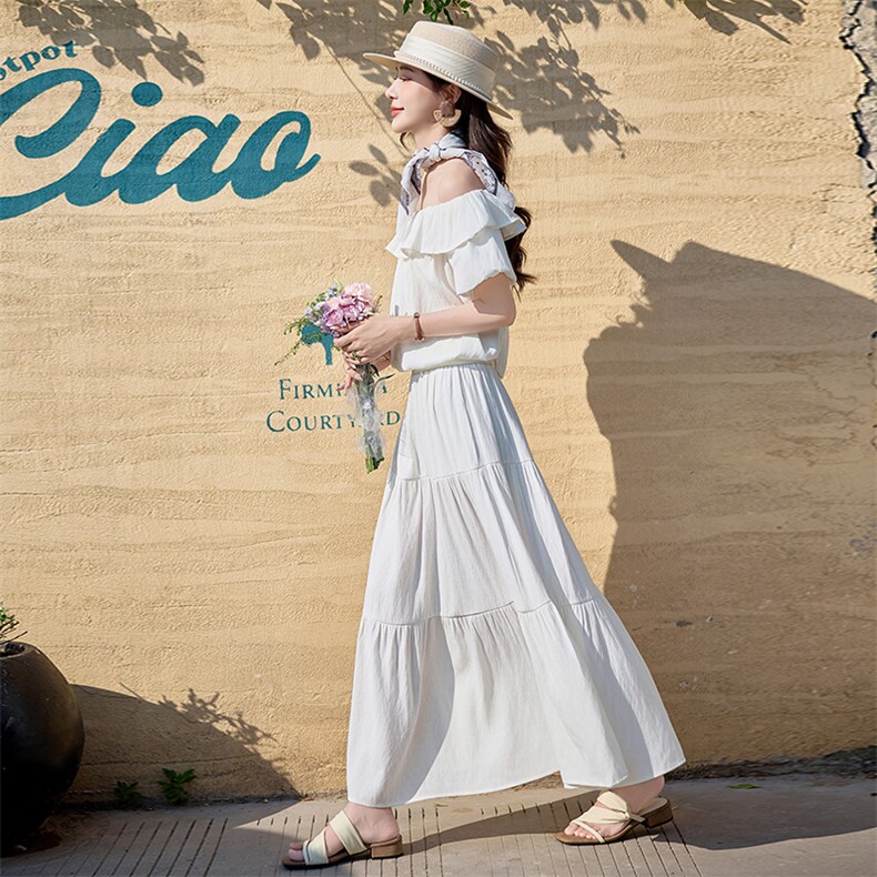 送丝巾现货可推可退现2025新款套裙两件套女，女装套装/套裙，苗苗