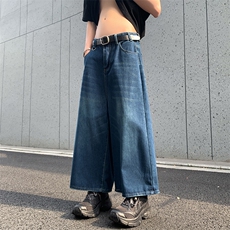 夏季新款宽松百搭休闲七分裤男美式高街vibe牛仔裤现货K7970-P40，男装牛仔裤，星座512-3