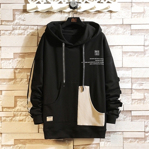 主推货足7XL-M连帽卫衣男2023春季新款潮牌休闲上衣加肥加大码图片