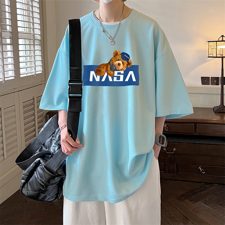 NASA华夫格t恤男短袖男大码五分袖 酒店风 HT7347-P22图片