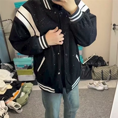 WT41-P54美式复古撞色棒球服经典百搭潮牌宽松休闲情侣夹克外套，男装T恤，电商B323A