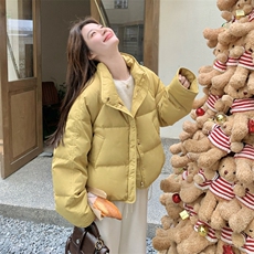 新款主推绸缎面料50绒羽绒服2665-P235-K358，女装短外套，2C129
