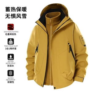 网络图现货 美 式冲锋衣男女款三合一可拆卸工装登山服J2517-P95图片