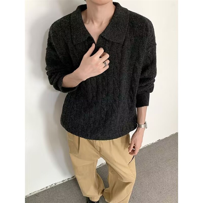 男生针织衫毛衣翻领内搭A89-P65,男装针织衫/毛衣,电商D312