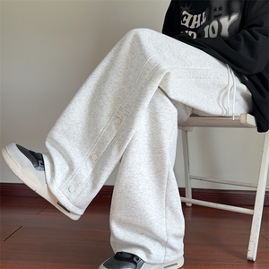 秋季新款休闲裤男宽松直筒裤排扣运动裤卫裤 K7708-特P45 控78图片