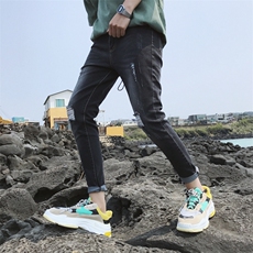 新款夏季牛仔裤男九分裤韩版潮流乞丐破洞弹力9分裤6921-P40，男装牛仔裤，电商A318
