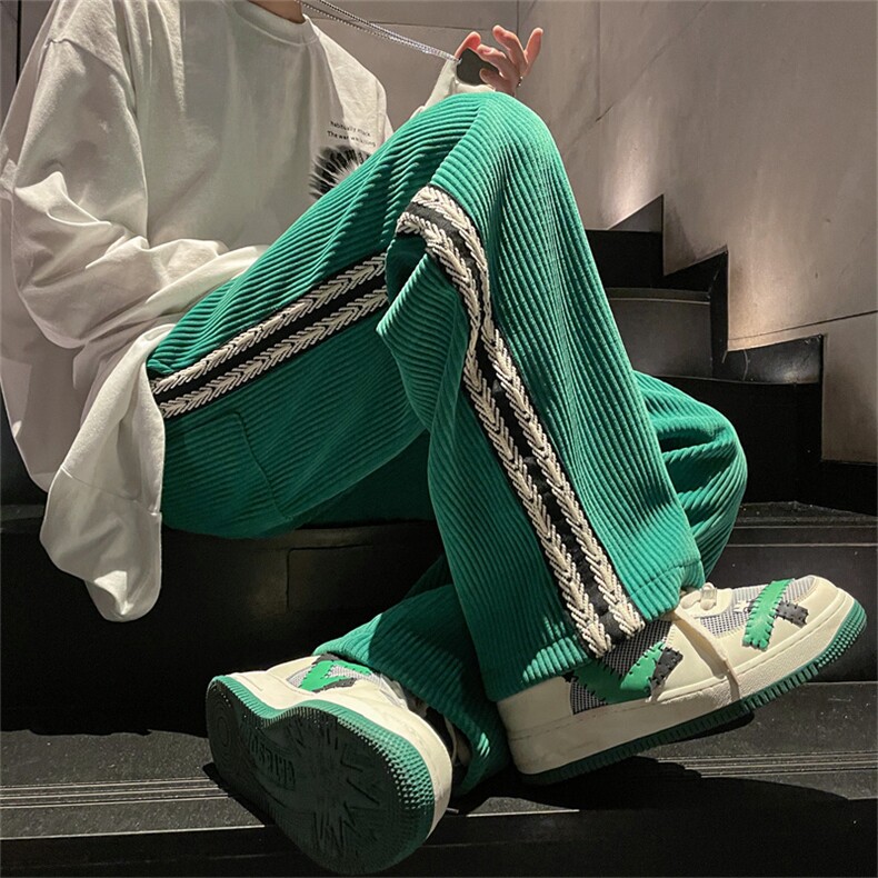 秋冬织带秋款裤子长裤美式拖地裤直筒休闲裤宽松设计K2211P45,男装休闲裤,电商B370