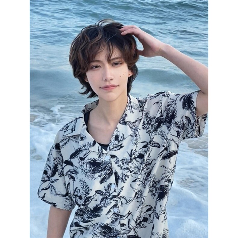 夏威夷古巴领花衬衫男冰丝短袖夏季泰旅行穿搭衬衣CS668-P40图片