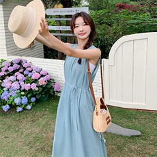 2024新款夏装天丝无袖长款牛仔连衣裙212A-8840-P115-K169，女装连衣裙，浙宝212A