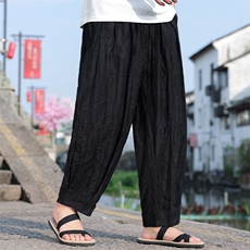 2025夏季新款风男装新中式长裤天丝提花休闲裤子K133-P65，男装休闲裤，电商B277(原6028)