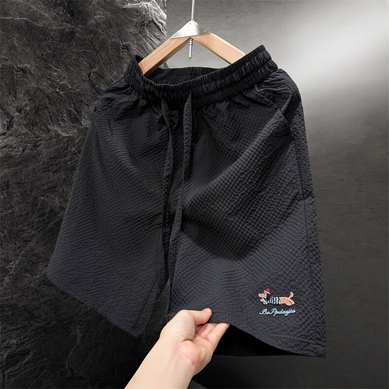 特批P16无差价多巴胺泡泡刺绣腊肠狗高级感男大码防水短裤DK5863，男装休闲裤，电商A001