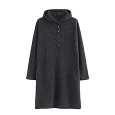 潮流拼接时尚气质休闲中长款连帽连衣裙1212023年春季，女装连衣裙，秋牧寒烟