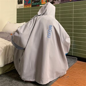 7XL-M连帽港风夹克外套男2021秋季新款高领加肥加大码户外上衣潮图片