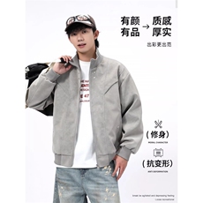 1506/Q72410/P71美式复古扎染PU皮夹克潮牌情侣百搭立领皮衣外套，男装夹克，星座1506