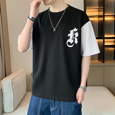 冰氧仿棉短袖店主风夏季休闲百搭字母印花男上衣TC3151-P24控48，男装T恤，星座717
