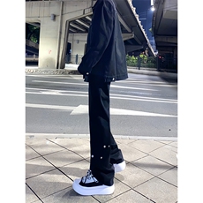 B221美式ins高街暗黑小众个性铆钉小脚牛仔裤LK23142-P65控88，男装牛仔裤，电商B221