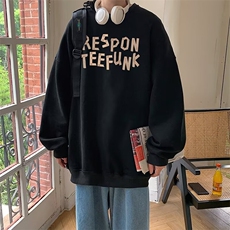 350g潮牌圆领宽松情侣长袖打底衫上衣服束口T恤卫衣Y37-P38网图，男装T恤，电商B245