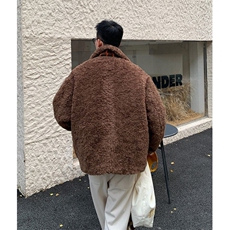 WT161-P170羊羔毛外套秋冬季男士加厚保暖时尚环保潮流百搭大衣，男装棉衣，星座1501-3