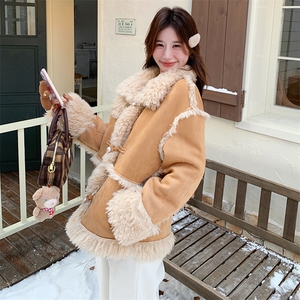 2024年冬季新款皮毛一体羊羔毛外套女0138图片